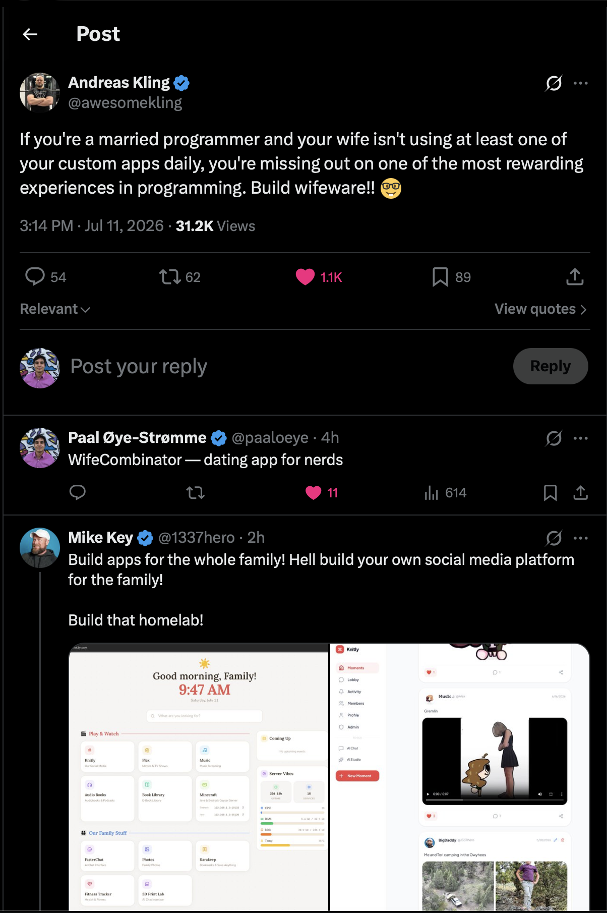 Viral Tweet about Wife Combinator